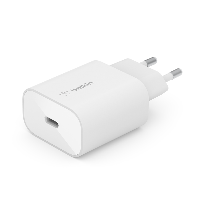 Adapter sạc nhanh chân tròn BOOST↑CHARGE 25W USB-C PD (PPS) Belkin - WCA004krWH. - Hàng chính hãng - Bảo hành 2 năm