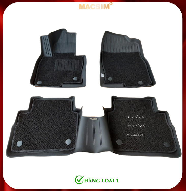Thảm lót sàn ô tô 2 lớp cao cấp dành cho xe Mazda CX5 2014 - 2024 nhãn hiệu Macsim chất liệu TPE màu đen