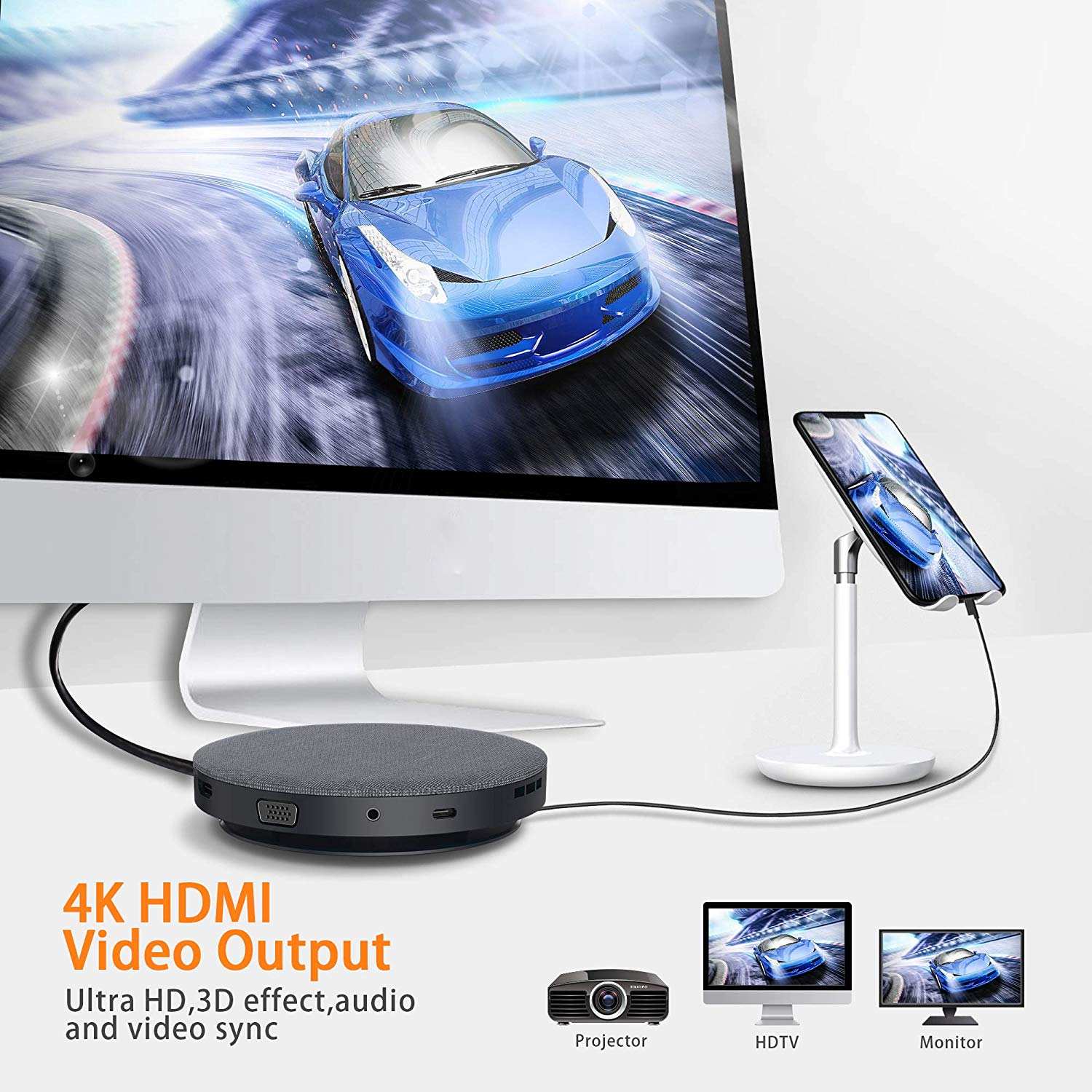 Bộ Hub đa năng QGeeM USB C 11 trong 1  gồm HDMI 4K, VGA, 3 x USB 3.0, 87W PD 3.0, Ethernet, đầu đọc thẻ SD/TF, Audio/Mic, tương thích với MacBook Pro và các thiết bị Type C-Hàng Chính Hãng