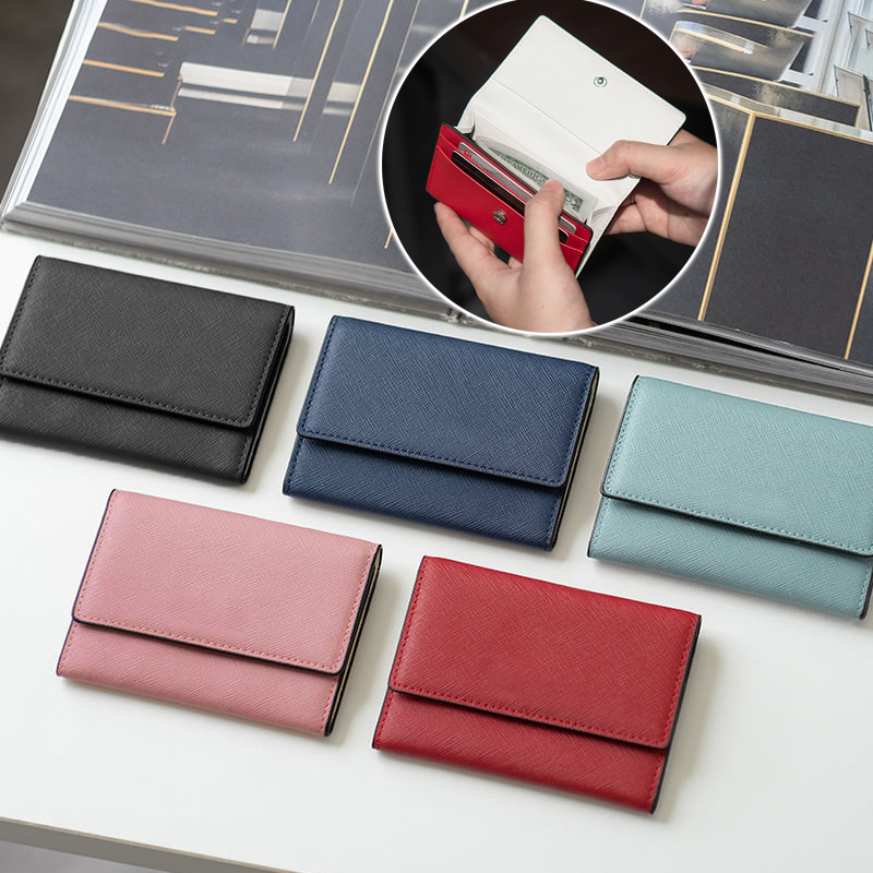 VÍ MINI ĐỰNG THẺ NỮ Bóp Nhỏ Gọn Cardholder KATE Da Saffiano Nhập Khẩu Cao Cấp Chống Thấm Nước Chuẩn Leonardo DOLANTO