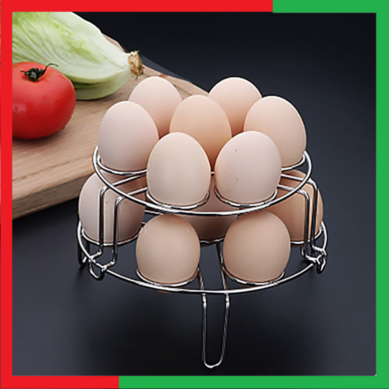 Combo 2 Giá Inox hấp trứng,hấp thức ăn đa năng làm bằng inox 304,Màu Inox nguyên bản càng dùng cang sáng - Giá hấp Inox Nướng Trứng Thực Phẩm