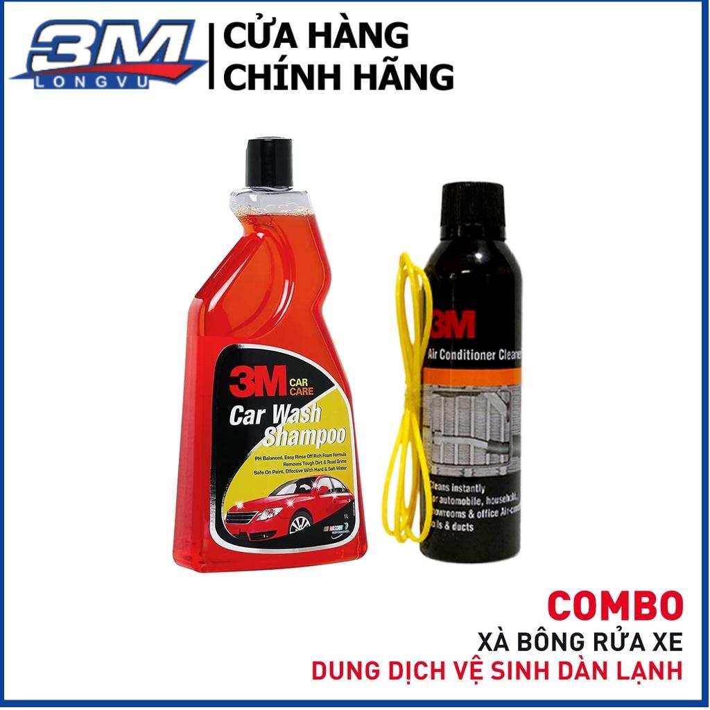 Combo Dung Dịch Vệ Sinh Dàn Lạnh 3M 250ml Và Xà Bông Rửa Xe 3M Car Wash Shampoo 1L - 3M Long Vu