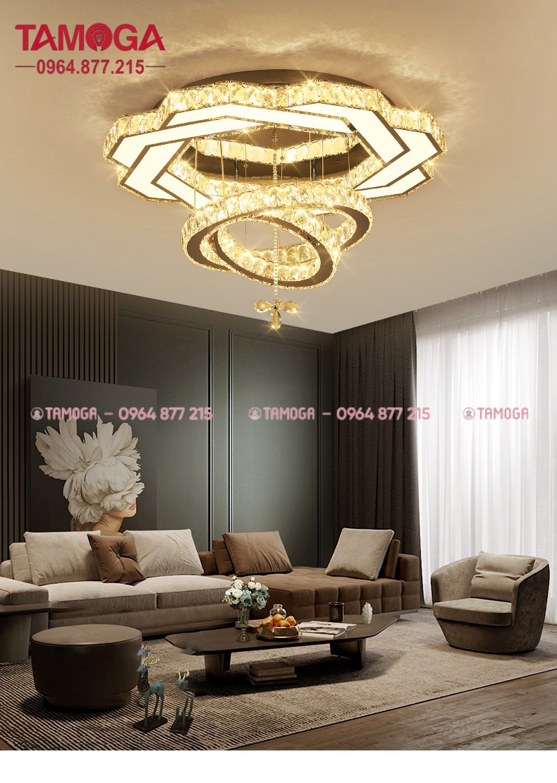 Đèn LED ốp trần pha lê cao cấp D800 TAMOGA 394