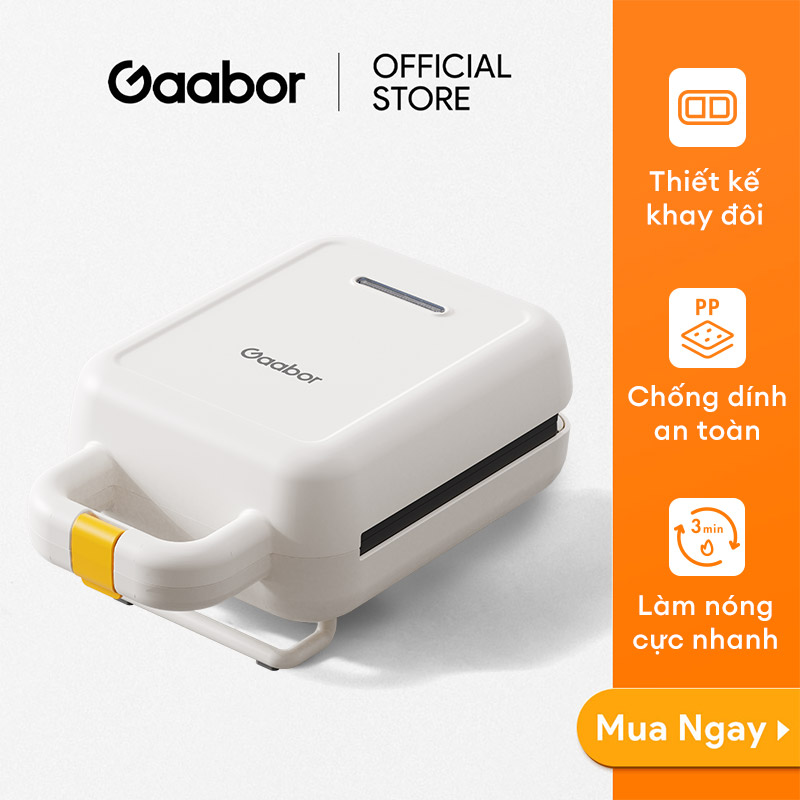 Máy kẹp sandwich SM60M-WH01A GAABOR nướng bánh mì, rán trứng, nướng thịt tiện dụng cho bữa sáng - Hàng chính hãng