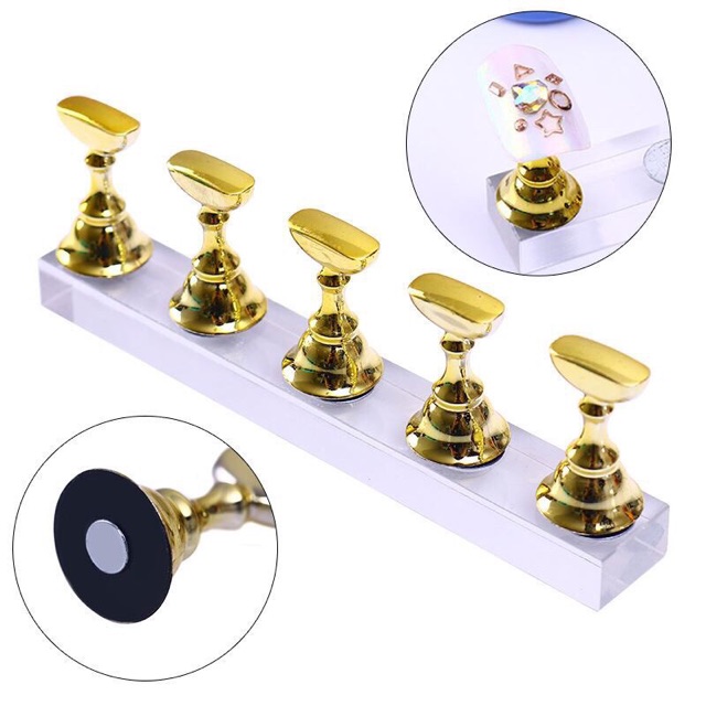 Set 5 chiếc đế gắn móng giả tập vẽ nail - đế nam châm gắn móng mẫu chuyên dụng