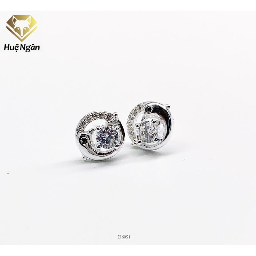 Bông tai bạc 925 Huệ Ngân - Cá heo thủy chung E16051