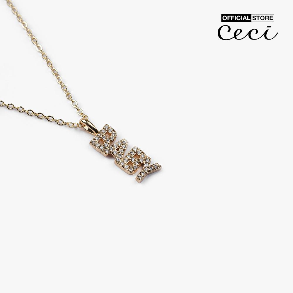 CECI - Dây chuyền nữ sợi mảnh phối mặt chữ Baby CC4-01000196-27