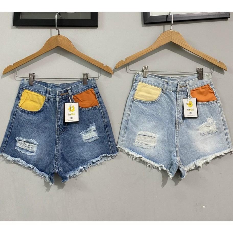 Quần short jean nữ MURADFASHION NT005, quần bò ngắn nữ xanh rách cá tính đẹp cao cấp 2021