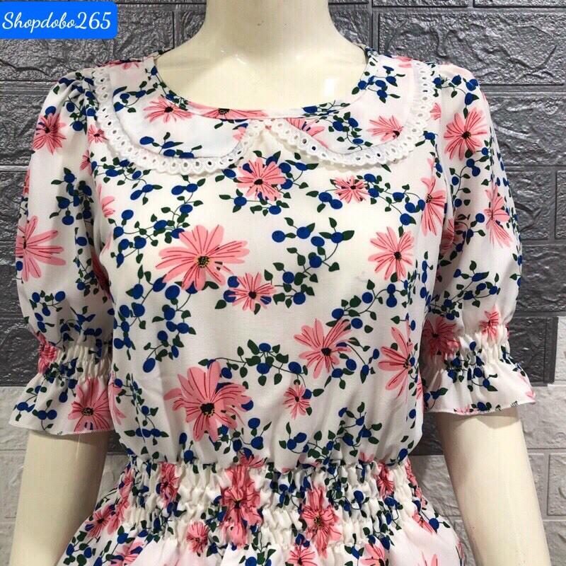 Đồ bộ nữ,đồ ngủ mặc nhà vải lụa nhún eo hoa nhí siêu cưng.
