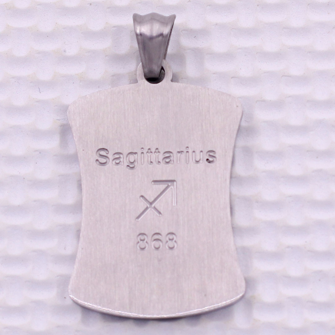 Mặt dây chuyền cung Nhân Mã - Sagittarius inox trắng kèm vòng cổ dây chuyền inox rắn trắng + móc inox trắng, Cung hoàng đạo