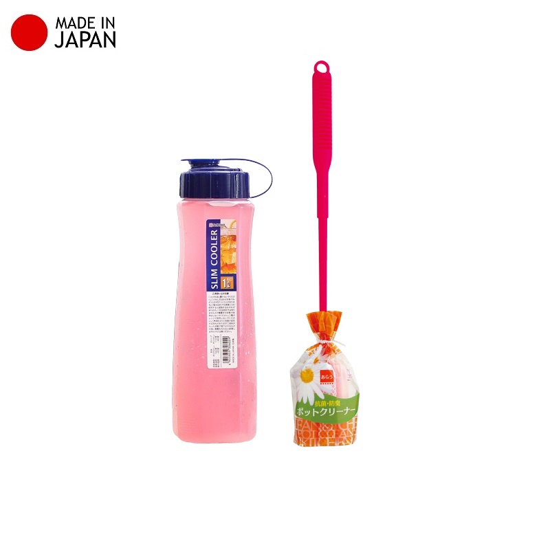 Combo bình nước du lịch 1.0L tặng cây cọ rửa bình nước, chai lọ - hàng nội địa Nhật Bản Made in Japan