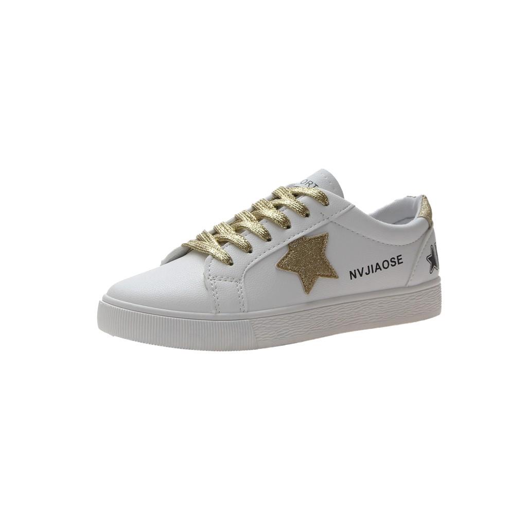 Giày sneaker nữ đế bệt mũi tròn