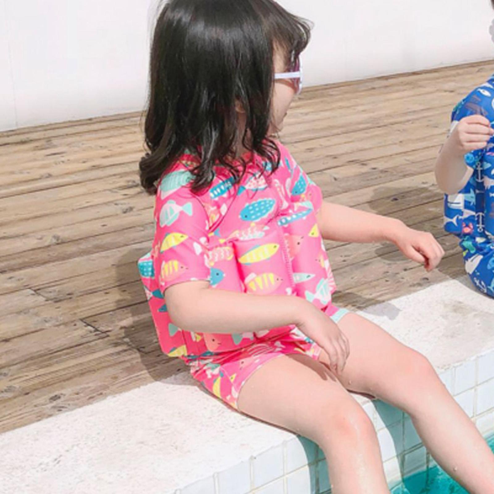 Kids Buoyancy Swimsuit Swim Vest Flotation Polyester Girls Costume Bathing Size