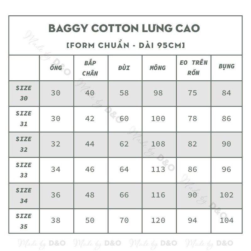 Quần baggy lưng cao 26/35