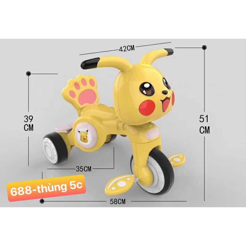 Xe đạp ba banh pikachu có đèn nhạc