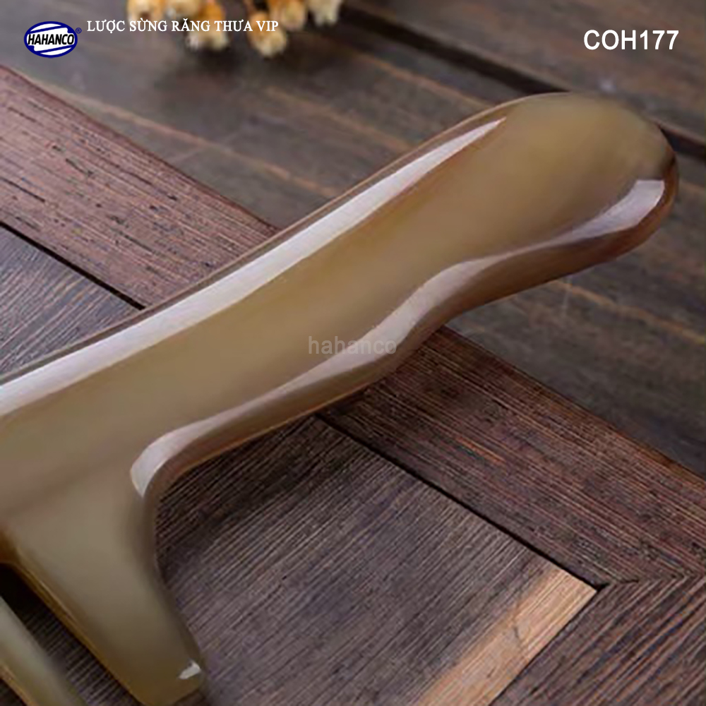 Lược sừng răng thưa xuất Nhật hàng VIP COH177 - Cho tất cả các loại tóc /xoăn /xù /rối - Chăm sóc tóc