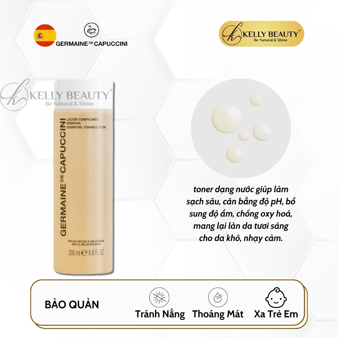 Nước Cân Bằng Cho Da Khô Germaine OPTIONS Essential Toning Lotion | Kelly Beauty