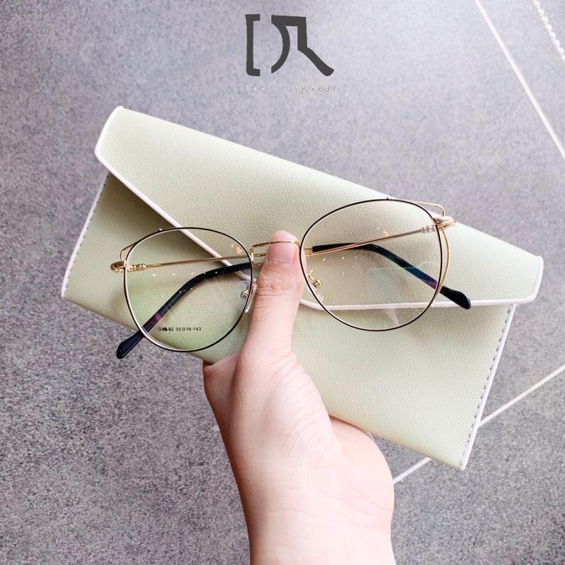 Gọng Kính Nam Nữ Form Tròn Ngố Kim Loại Vàng Đen Thời Trang DORISEYEWEAR