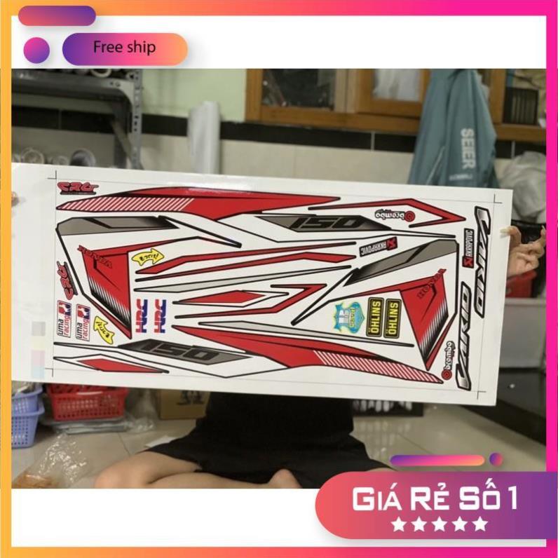 Tem rời Vario 150 đỏ đen chất liệu 3 lớp cao cấp ko bay màu bảo hành màu sắc vĩnh viễn