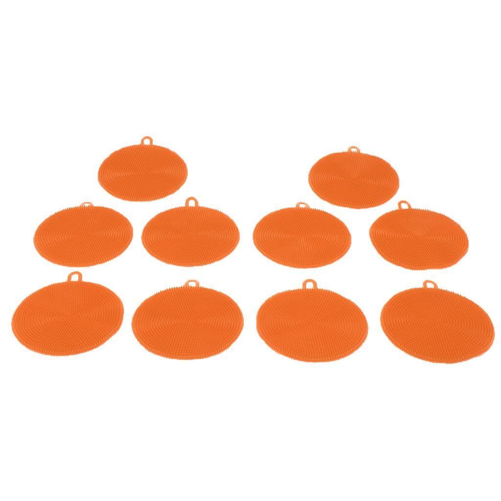 10Pcs Silicone Sponge Dish Washing Kitchen Scrubber Dishes Multipurpose Sponges