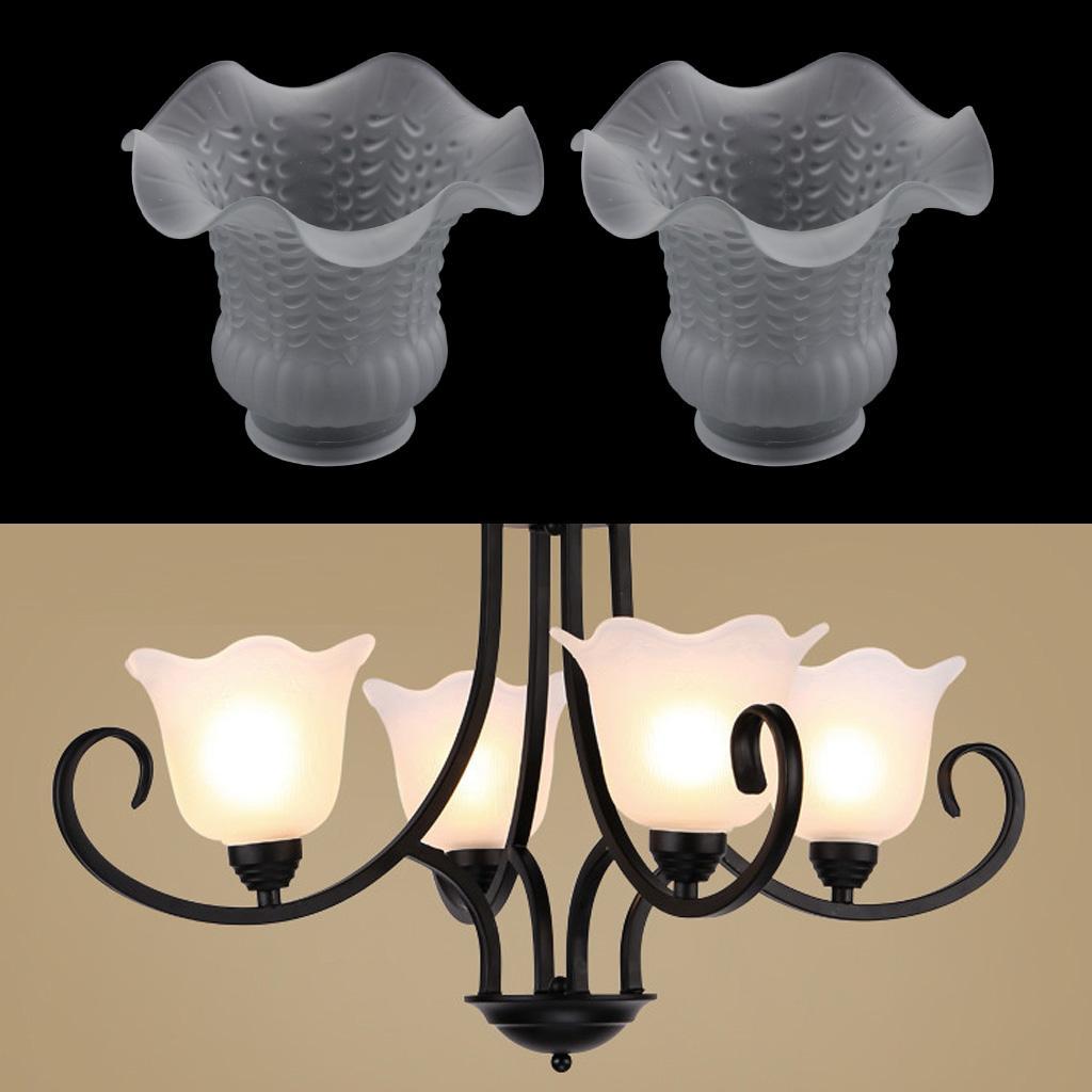 2pcs Glass Ceiling Lamp Shade Bedside Light Lampshade For Bedroom Hotel Kitchen