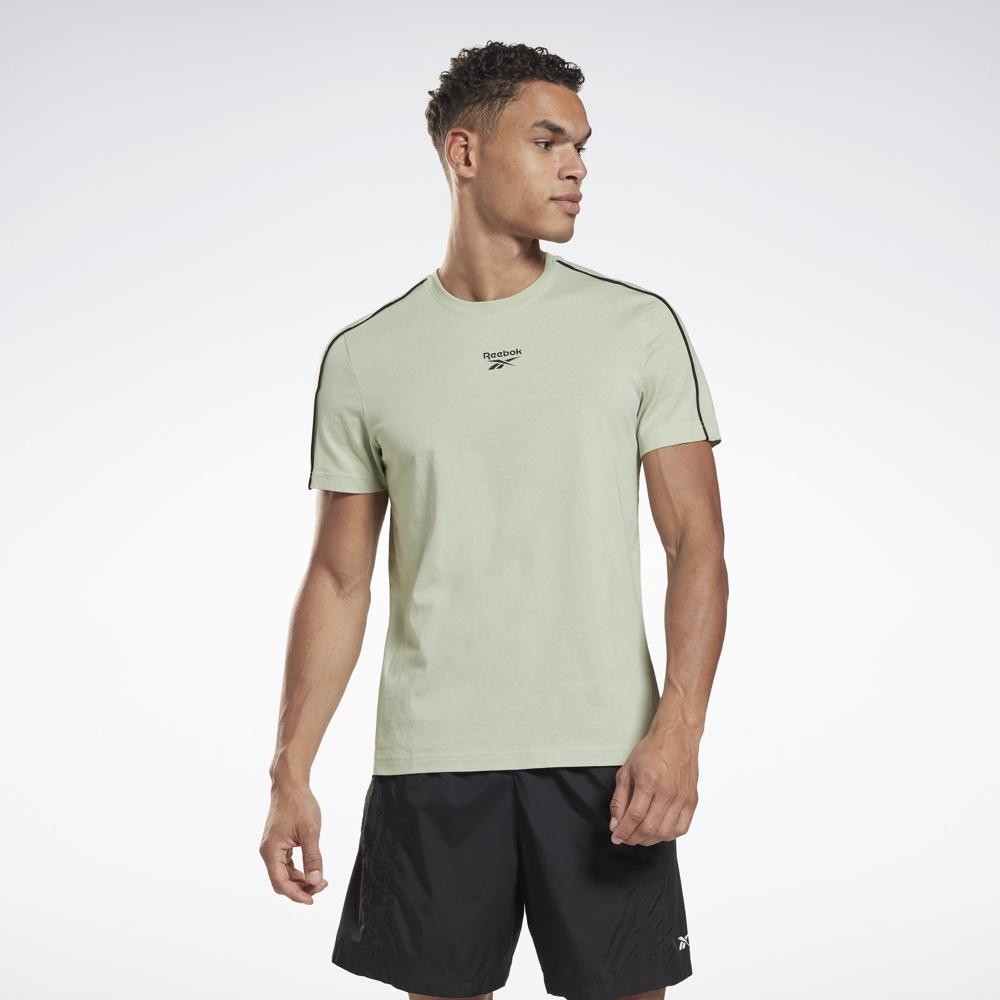 Reebok TRAINING Áo thun Tập luyện Nam Workout Piping Tee Màu Chalk HA1061