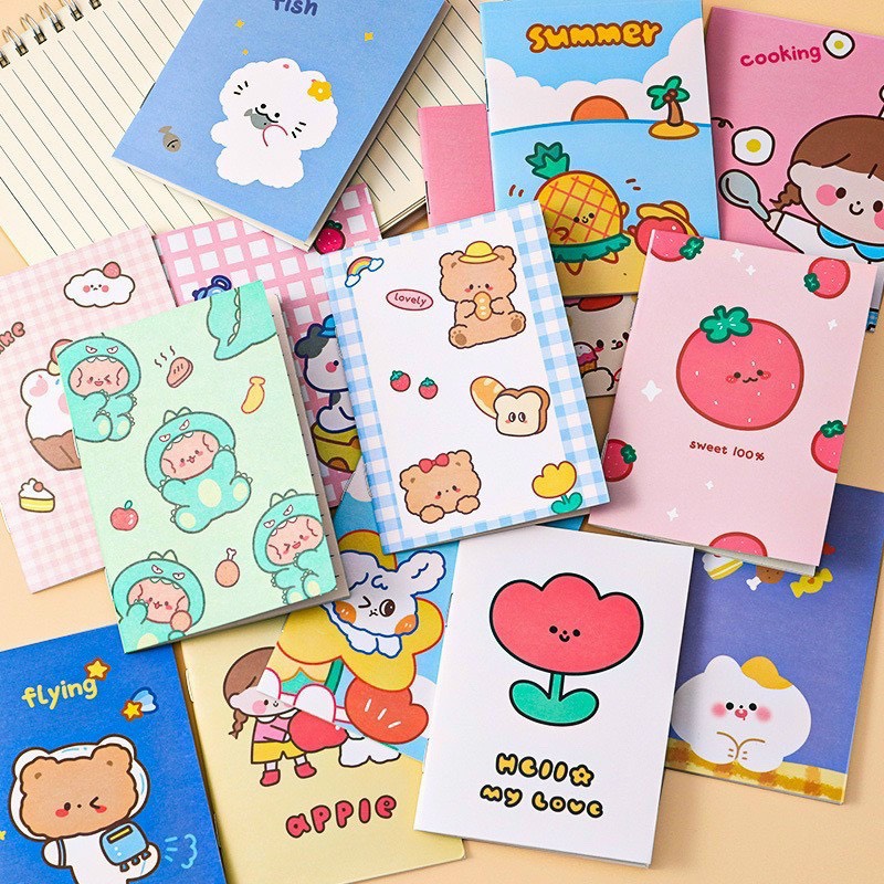 Sổ Tay Mini Kẻ Ngang Bìa Hoạt Hình Siêu Cute - Sổ Mini Bỏ Túi Cute