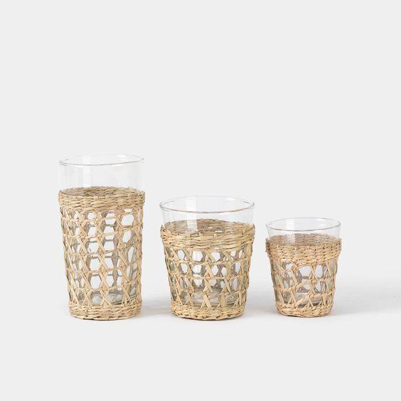 Cốc loe lót cói, cốc vintage phong cách Bắc Âu | Cappiano home