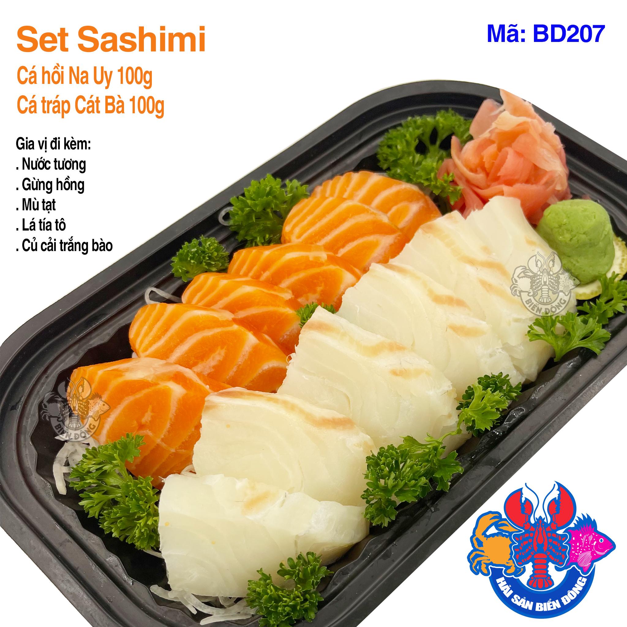 Mã 207_Set Sashimi Cá Hồi, Cá Tráp 200g