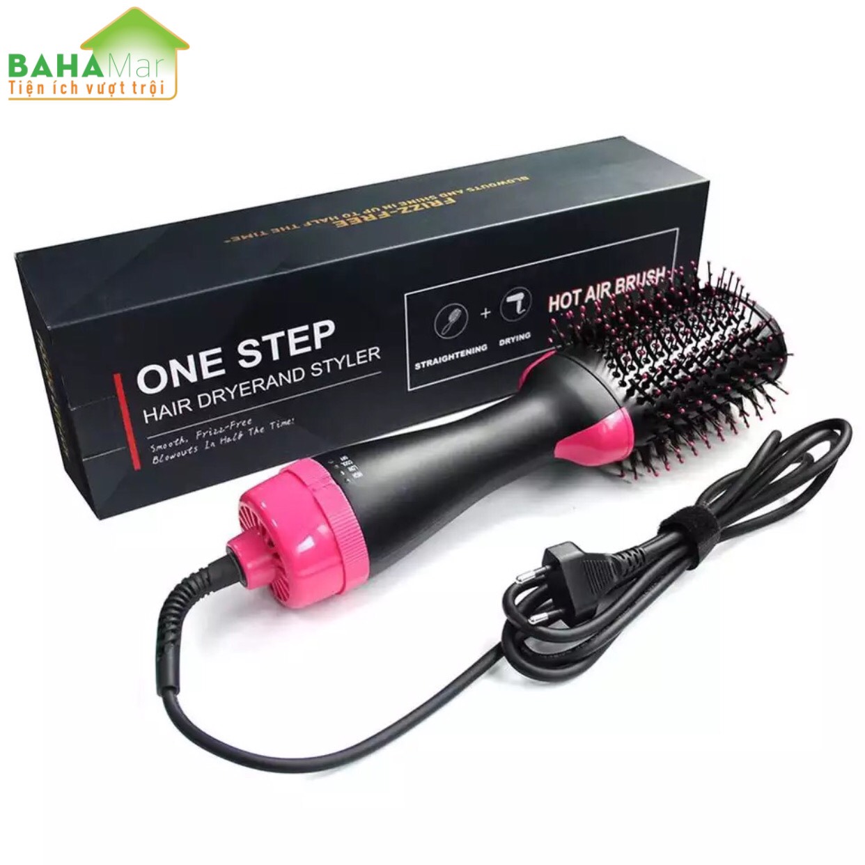 LƯỢC ION SẤY TÓC TẠO KIỂU 4 TRONG 1 BAHAMAR vừa chải tóc vừa sấy tóc và tạo kiểu cho tóc công nghệ ion âm giúp tóc mượt và bóng