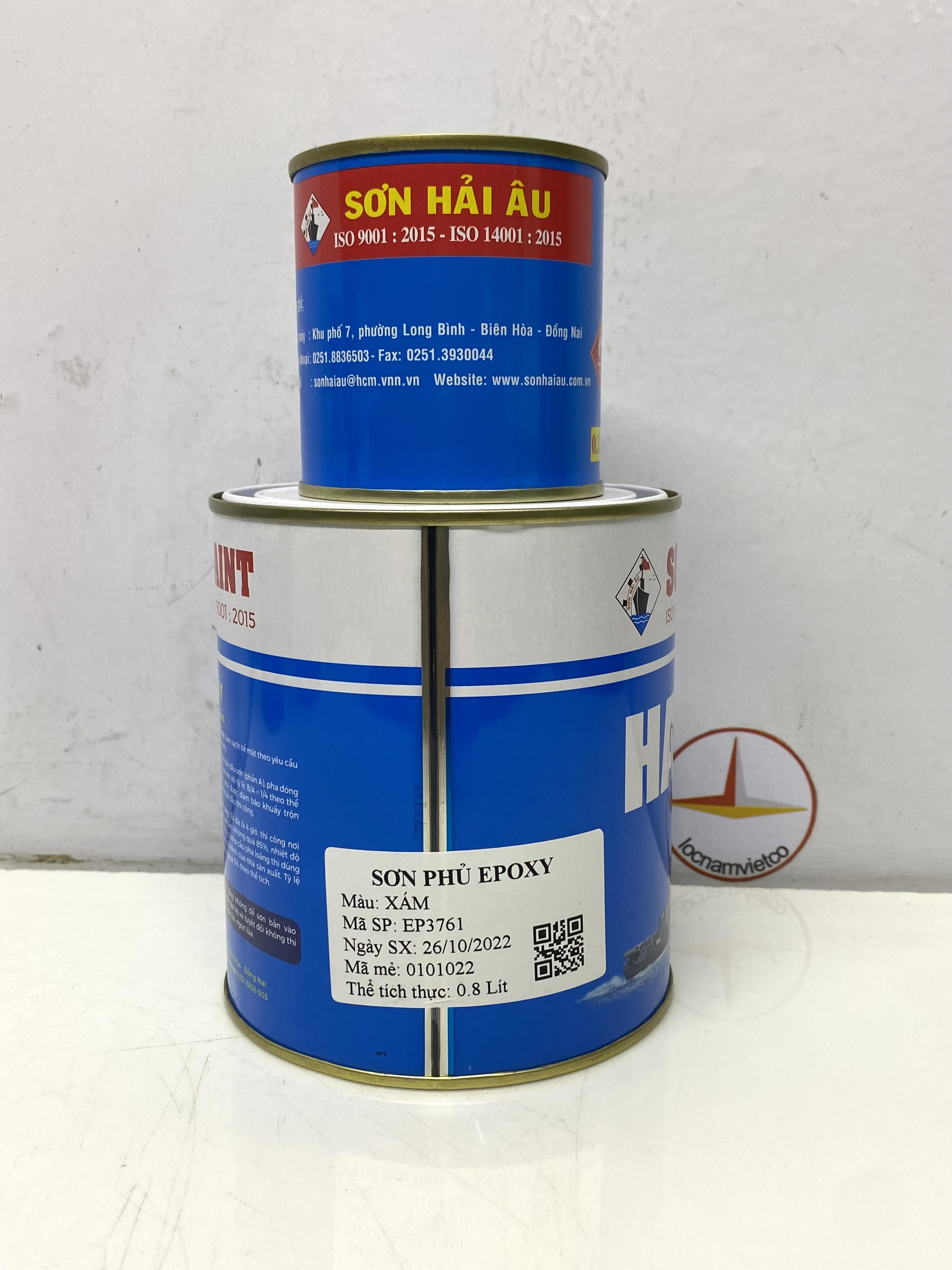 Sơn epoxy Hải Âu màu xám EP761 1L/Bộ