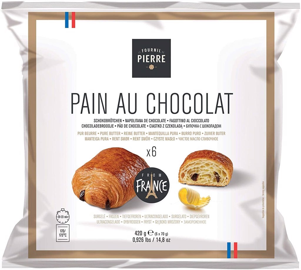 Bánh bột nhào nhân chocolate đông lạnh - Pains Au Chocolat Bridor - 70g (6 bánh /gói)