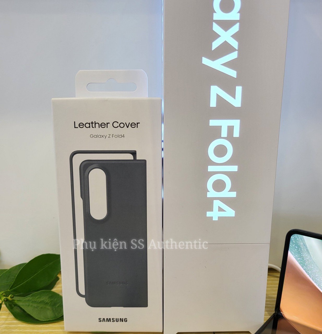 Ốp lưng da F936, Xanh xám dành cho Samsung Fold 4 - Hàng Chính hãng
