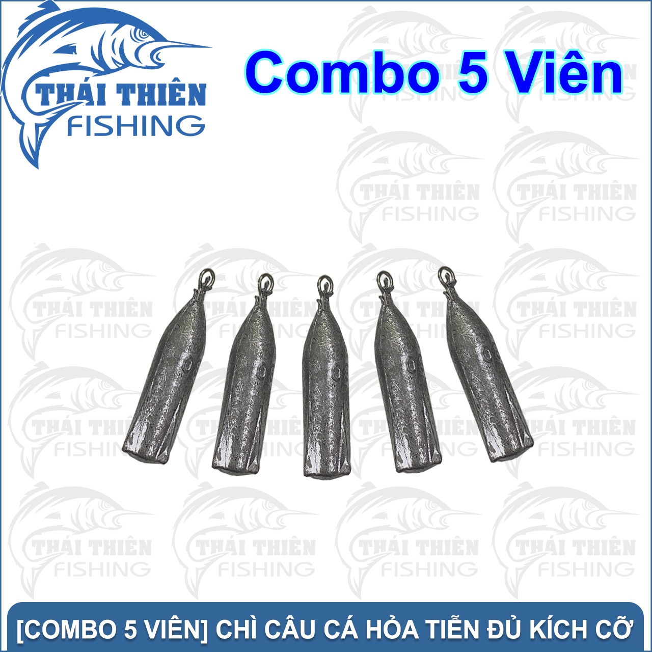 Combo 5 Viên Chì Câu Cá Hỏa Tiễn Có Móc 30g, 50g, 75g, 100g