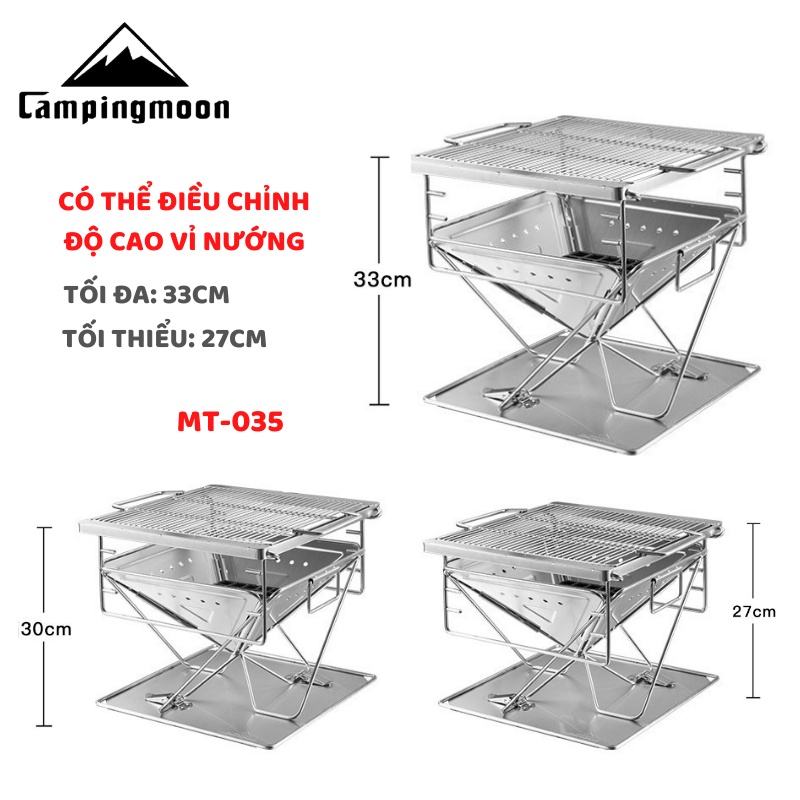 Bếp nướng than hoa gấp gọn 4-6 người Campingmoon MT-035