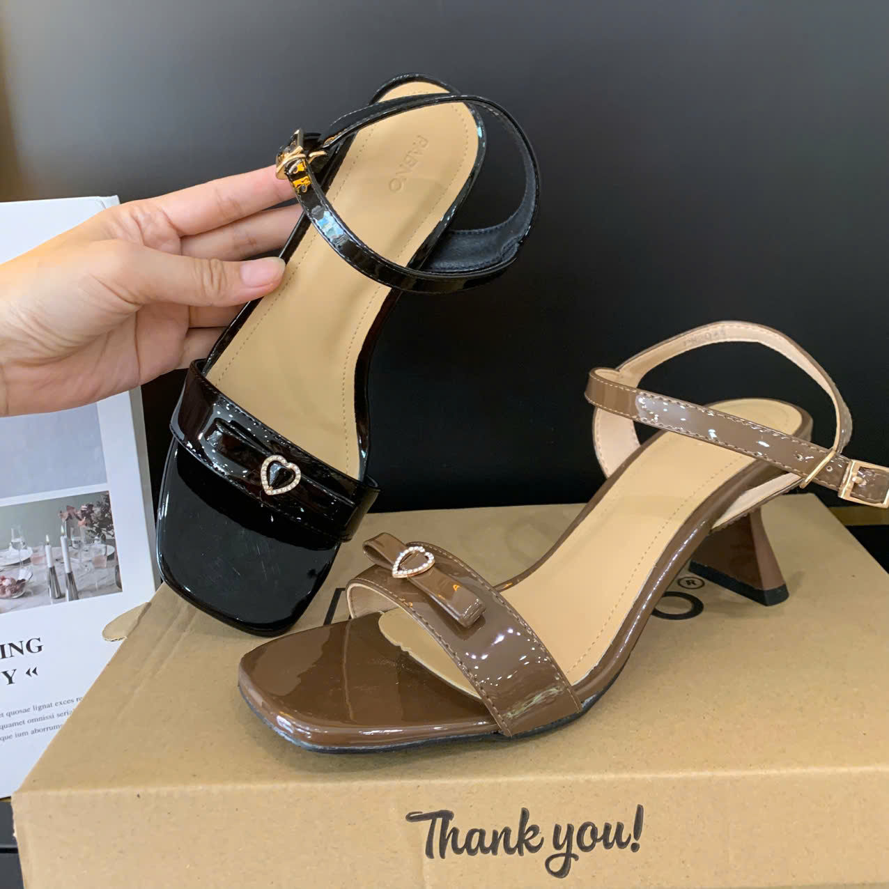 [CHÍNH HÃNG] Giày Sandal Quai ngang tim 6.5P PABNO PN12044