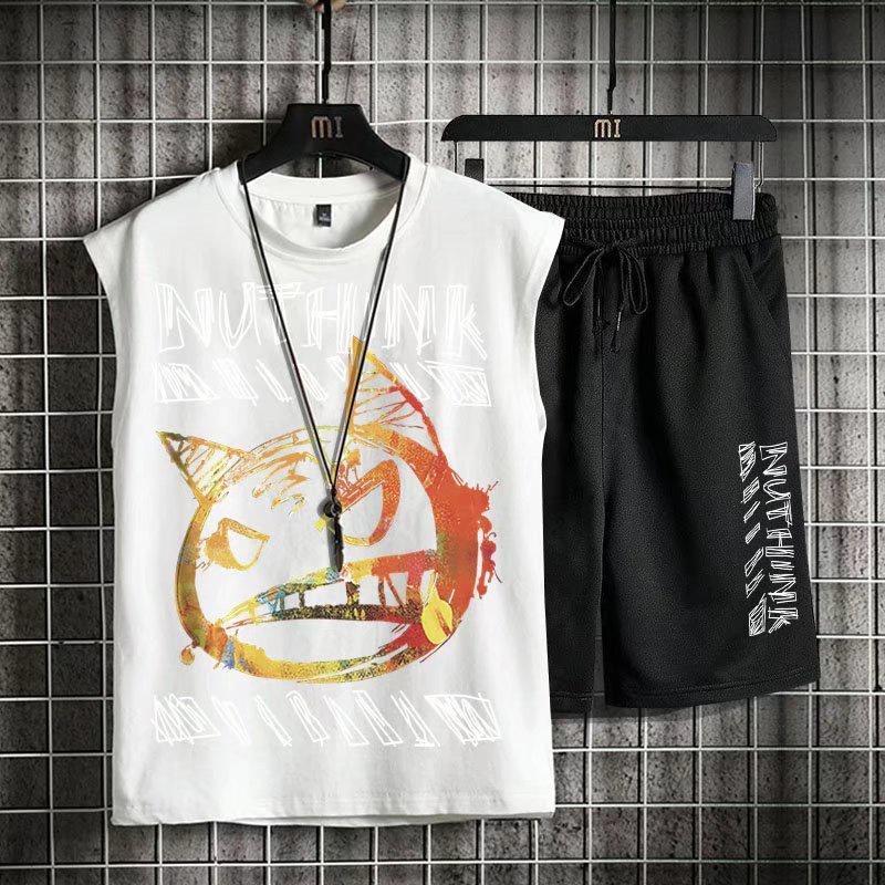 Bộ Đồ Thể Thao Hai Mảnh Áo Sát Nách Dáng Rộng Thời Trang Mùa Hè Size M-8XL Cho Nam