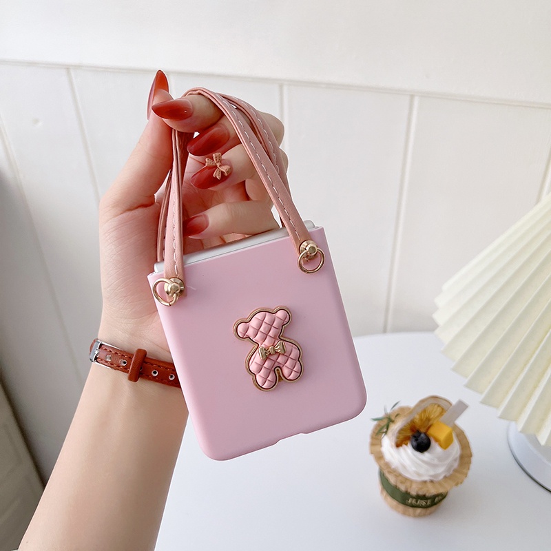 Ốp lưng cho samsung Zflip3 - Zflip4 - Z flip3 - Z Flip4 - Z flip 3 - Z flip 4 hồng pastel