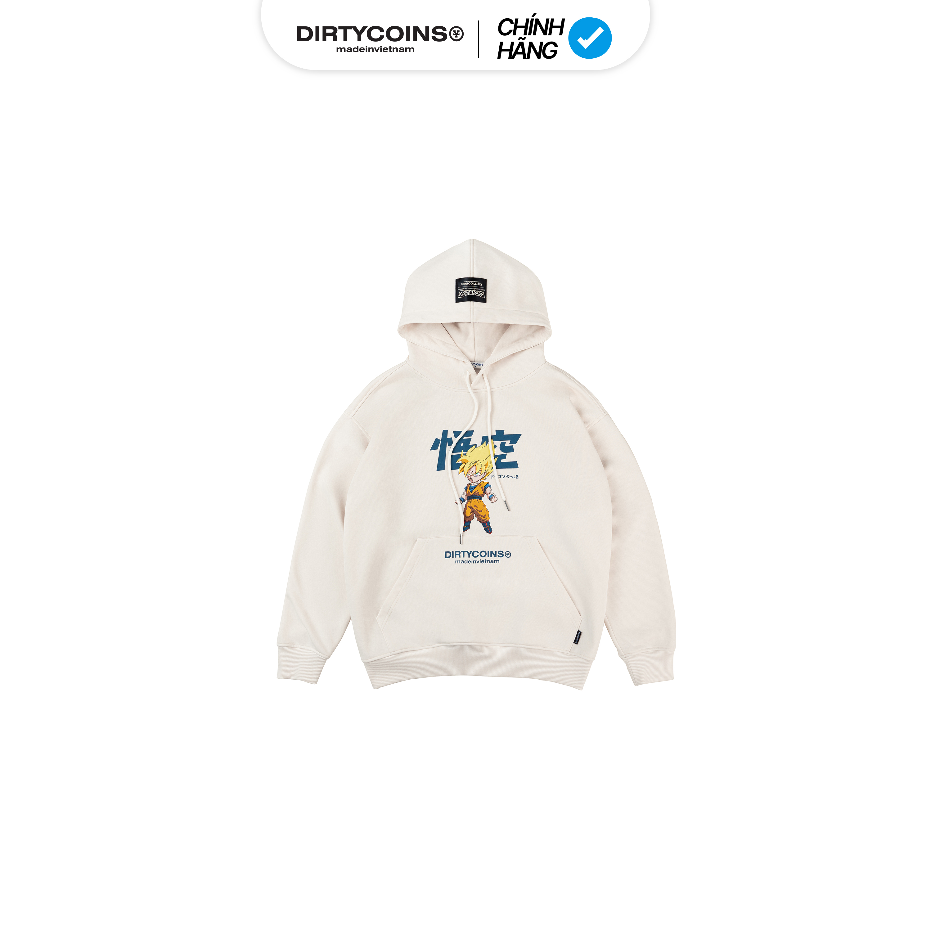 Áo Khoác DIRTYCOINS | DRAGON BALL Z Goku SS Chibi Hoodie - Cream
