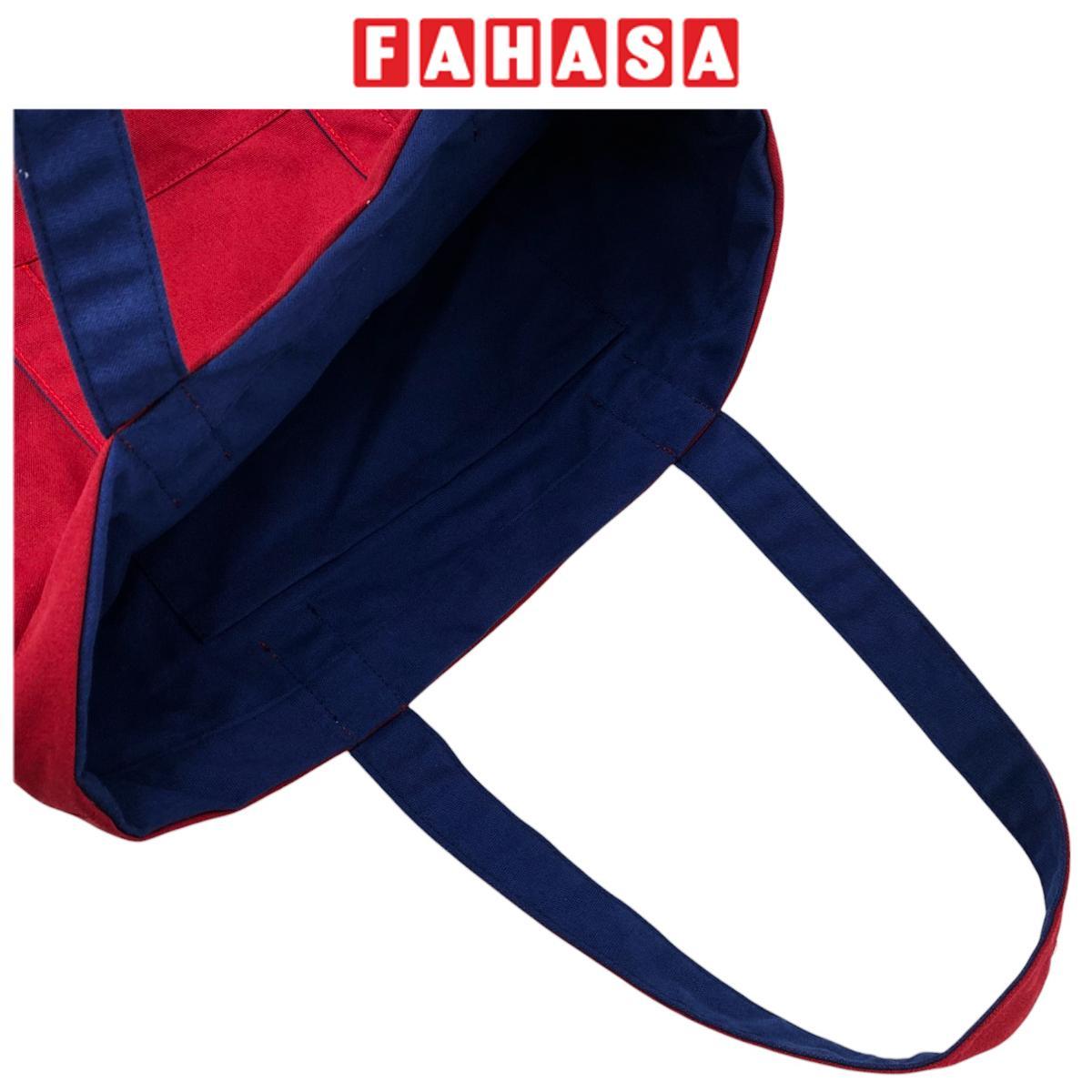 Túi Vải Tote 2 In 1 Phối 2 Màu - Saigon ZeroWaste - Màu Đỏ + Xanh Dương