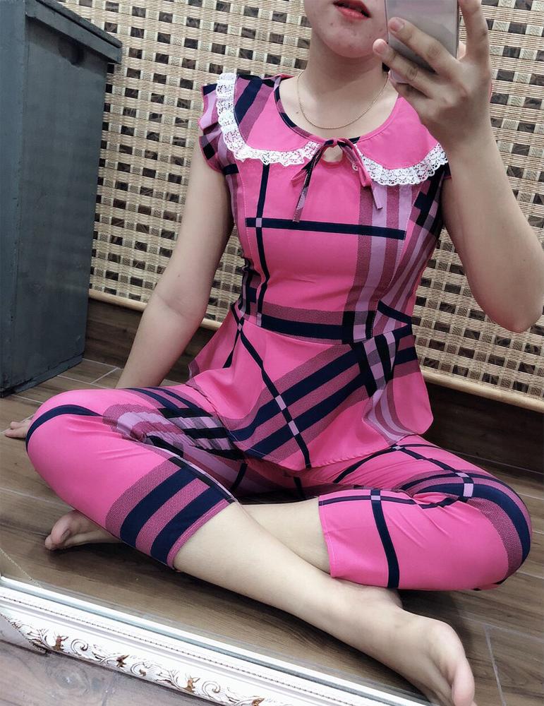 Đồ Bộ Vải Lụa Quần Lửng 9 Tấc