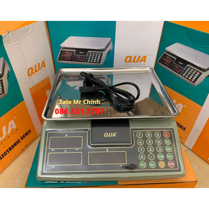 Cân điện tử tính tiền hàng 30kg, cân điện tử cân hàng Qua910, cân tính tiền dùng cho siêu thị, tạp hóa, bách hóa, chợ hải sản
