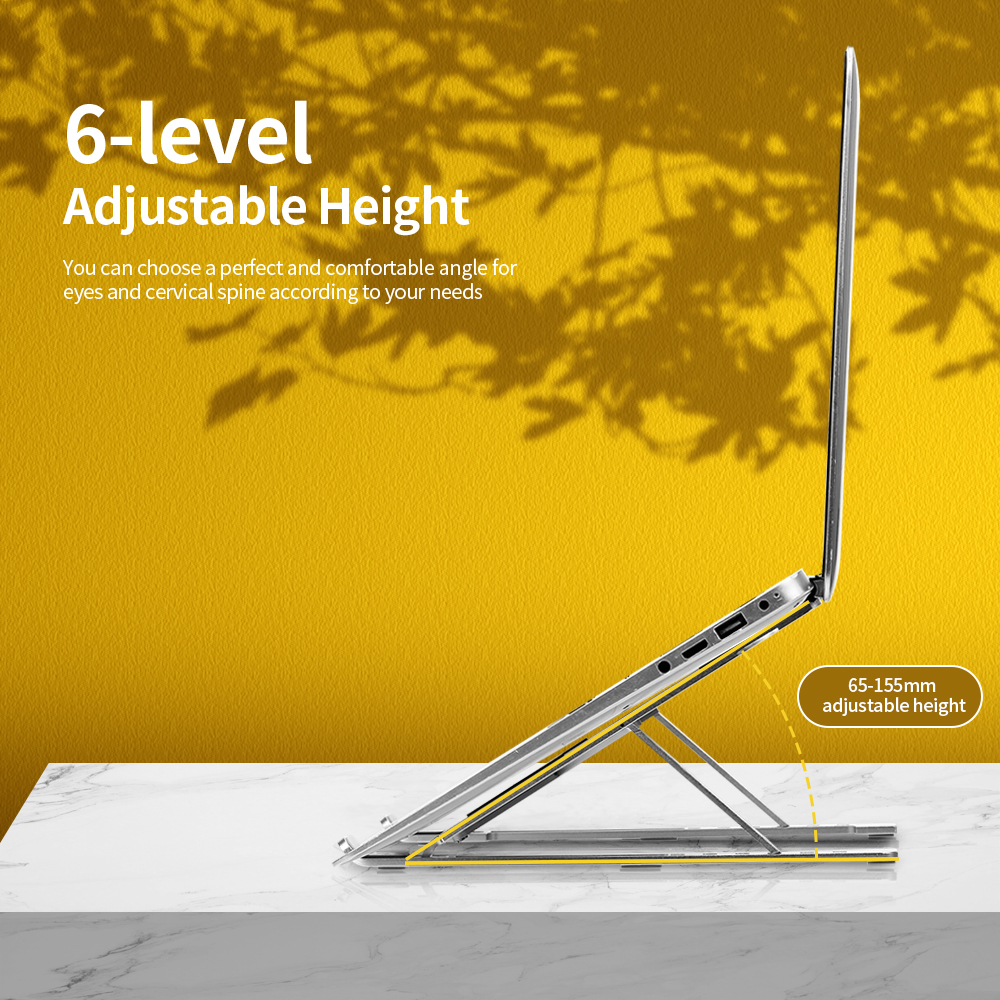 Chân đế máy tính xách tay có thể điều chỉnh độ cao 6 bậc hợp kim nhôm