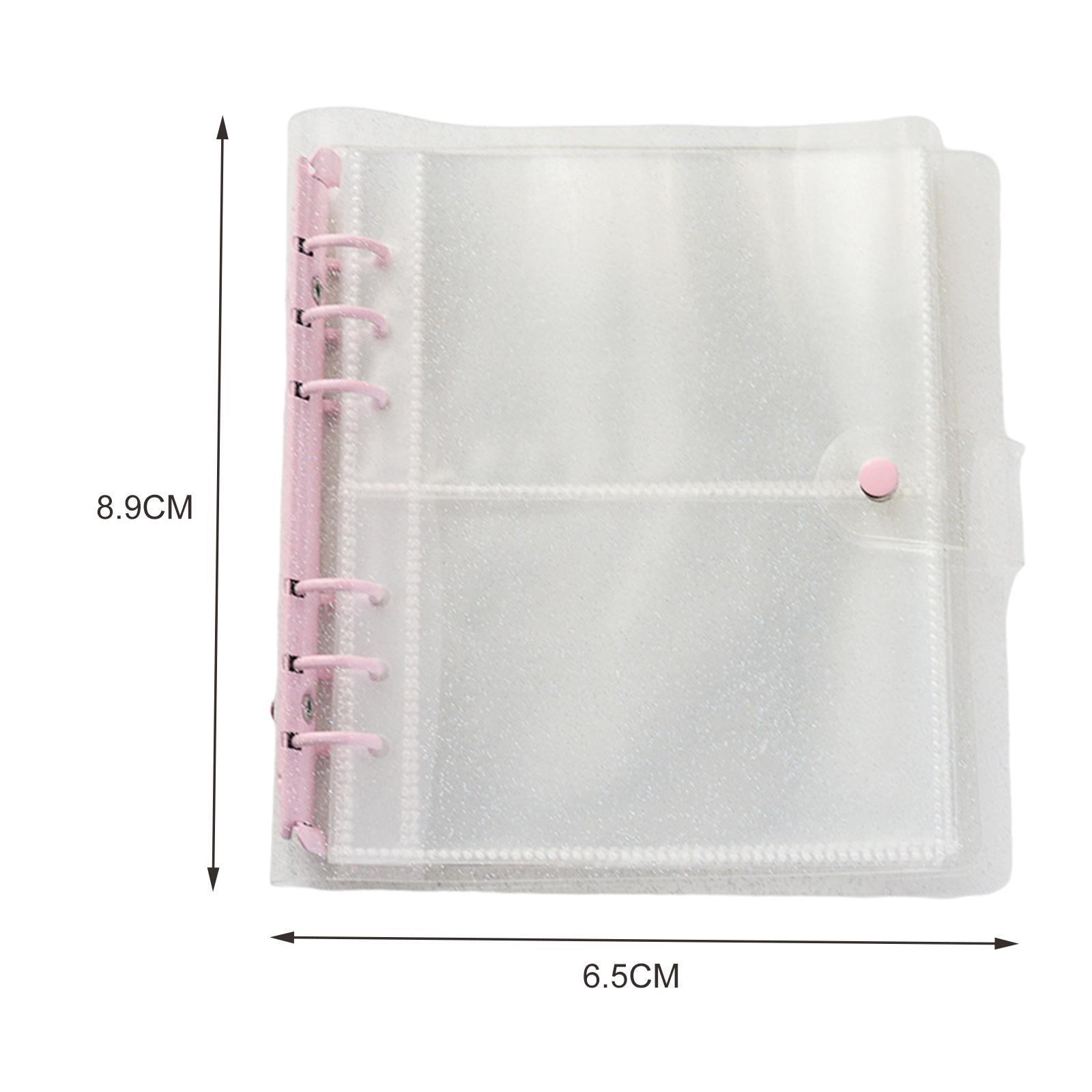 3 inch Photo Album Picture Card Protectors Sleeve  Shiny Clear  Pink