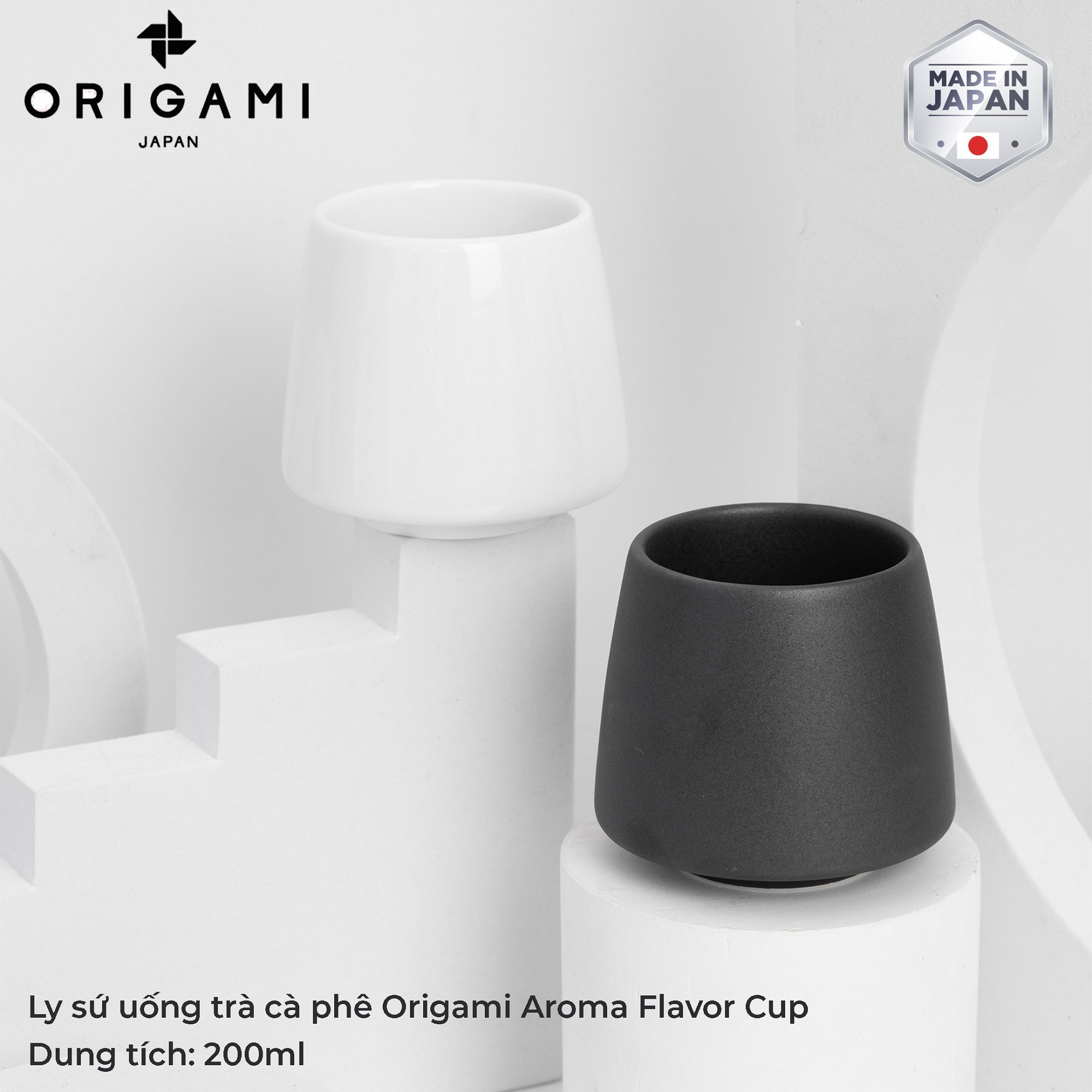 Ly sứ uống trà cà phê Origami Aroma Flavor Cup 200ml