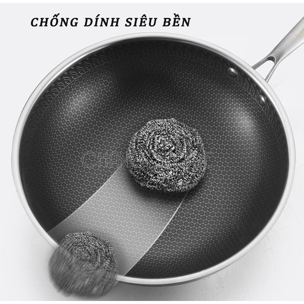 Chảo chống dính sâu lòng vân đá tổ ong Hàn Quốc, dùng được cho mọi loại bếp + Tặng 1 khăn lau tay hình thú
