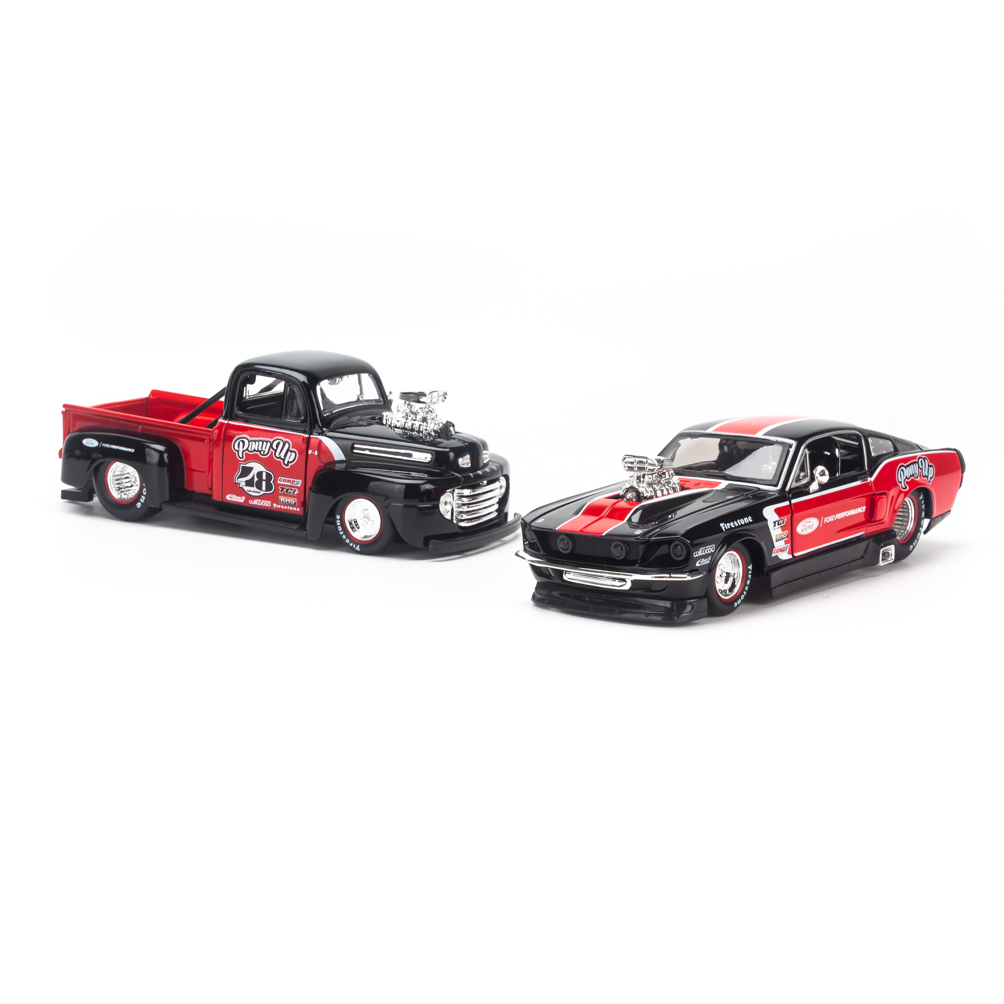 Mô hình xe Elite Transport Ford 48 F1 Pick up + 67 Mustang GT 1:24 Maisto - 32751