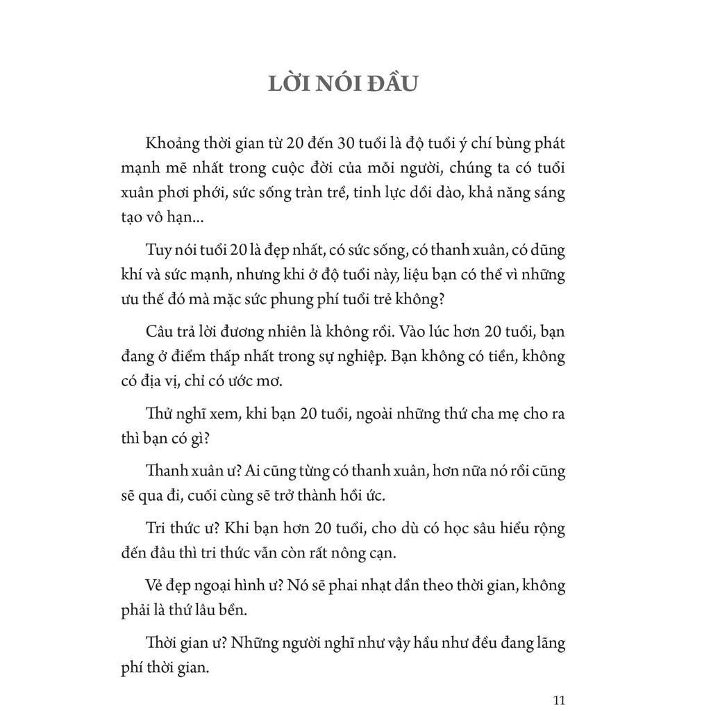 Sách: 20 - 30 Tuổi Mười Năm Vàng Quyết Định Bạn Là Ai