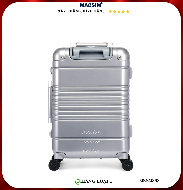 Vali cao cấp Macsim Smooire MSSM368cỡ 20 inch màu bạc - Hàng loại 1