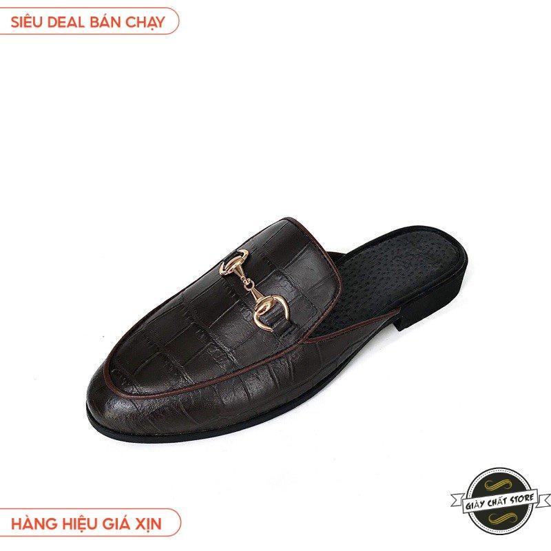 Giày sục nam TEFOSS Mules shoe da Pu in vân cá sấu cao cấp size 38-43 03